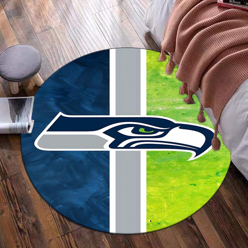Seahawks Team Spirit Round Rug for Livingroom,Bedroom, Palyroom, Chair Rug, Area rug, Circle Carpet, Large Size Fan Christmas gift