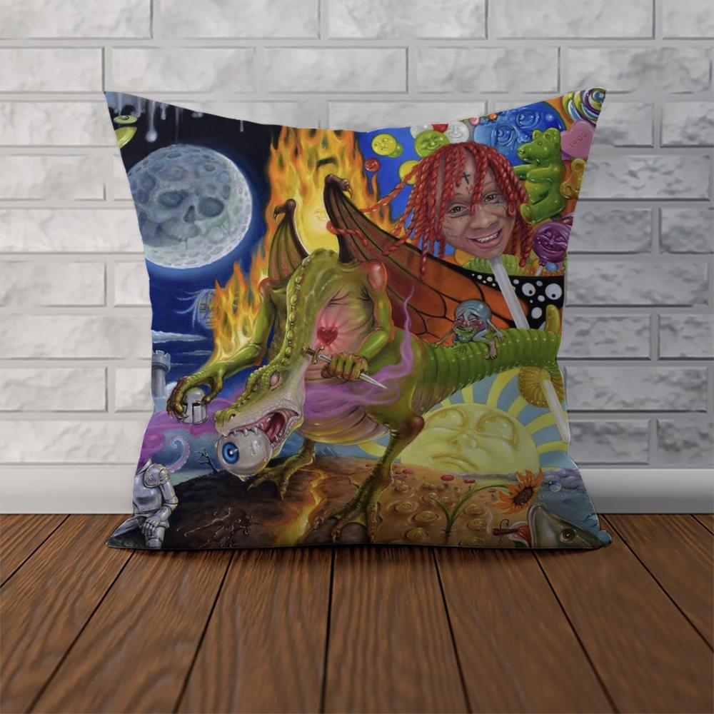 RAPPER TTrippie Redd Pillow Case For Car Sofa Decorative Home Doublesided Print Plush Square Throw Pillow Cushion Cover