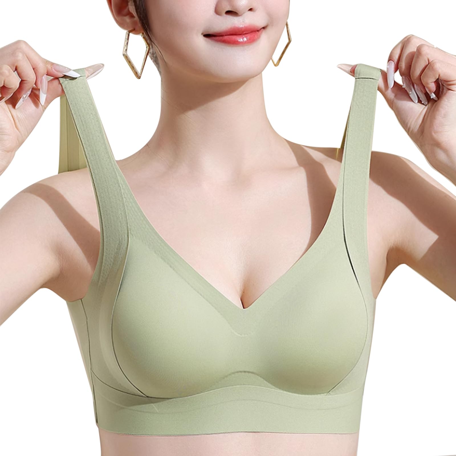 

Бесшовный ночной популярный для дня и ночи супер мягкий желеобразный без стягивания как никогда можно использовать 24 часа как 3D [Vehmia] бюстгальтер, использование, ткань, без косточек, зелёный