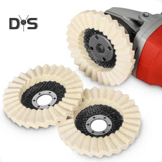 1/2/5 Stück 4,5 Zoll/5 Zoll Wollfilz-Lamellenpolierscheibe Wolle Rundpolier-Schwabbelscheibe Pad für Metall Marmor Stein Möbel Autowachs