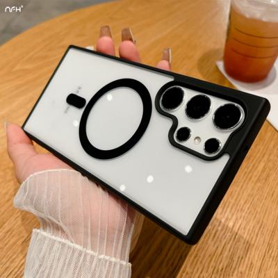 Luksusowe magnetyczne matowe etui na telefon Magsafe dla Samsunga Galaxy S25 Ultra Przezroczyste etui dla Samsunga S22 S23 S24FE S25 Plus