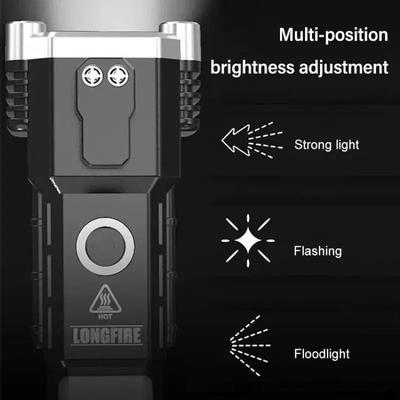 Torcia LED COB con Luce Laterale Martello di Sicurezza Salvavita Ricarica USB con Magnete Torcia Multifunzione per Esterni