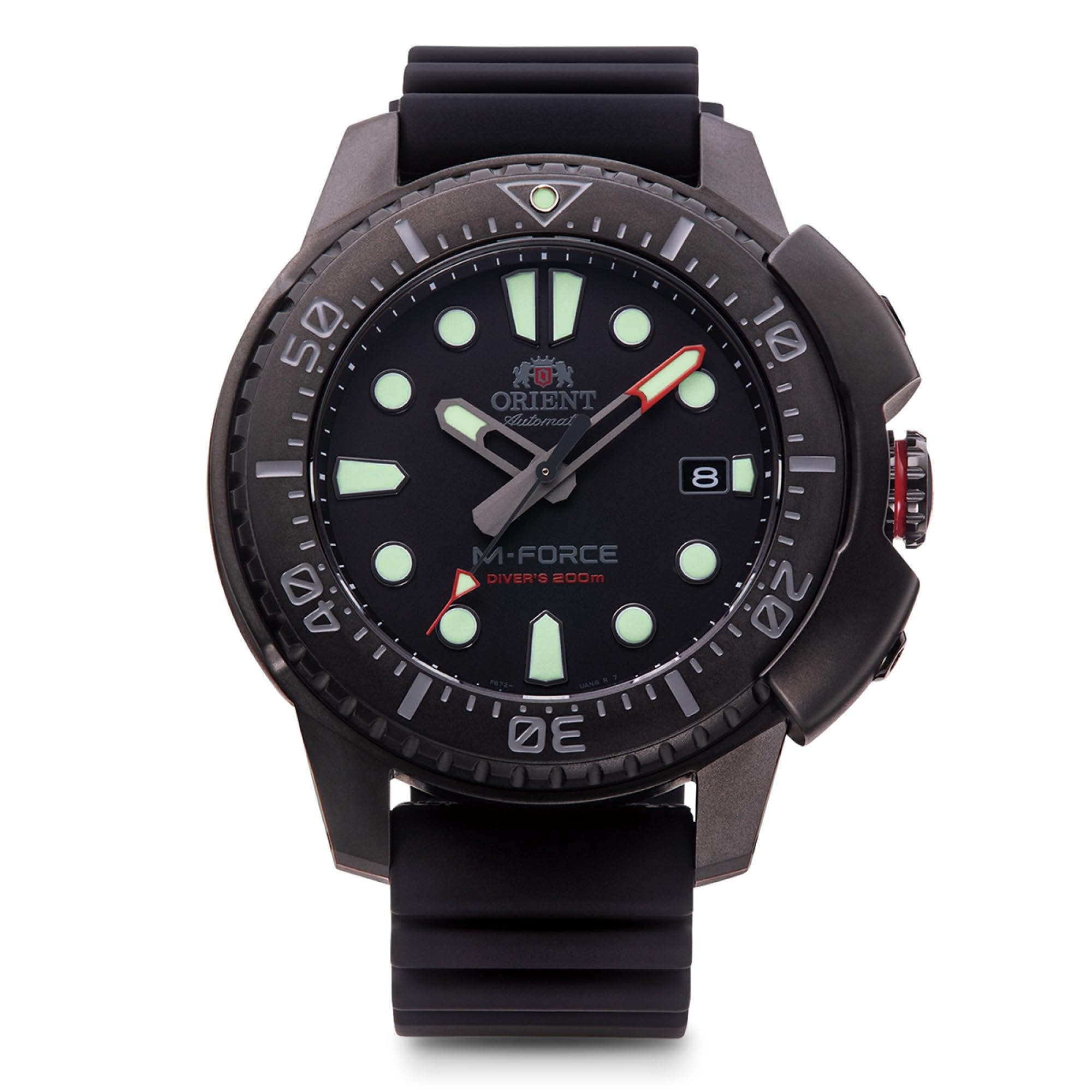 

ORIENT Automatic Watch Mechanical Automatic with Domestic Warranty Waterproof for 200m Scuba Diving Black [ORIENT] M-Force Manufacturer s RN-AC0L03B чорний
