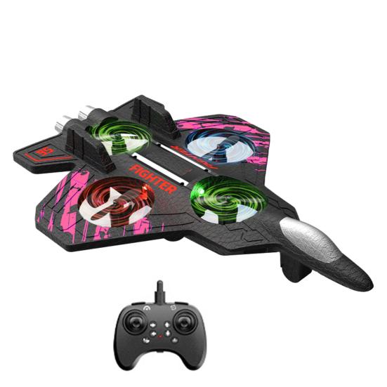 Remote Control Airplane Toy 360 Degrees Stunt Spin LED Lights Drop-Resistant Remote Control Fighter Jet Kids Adults Beginner RC Aircraft Model Toy