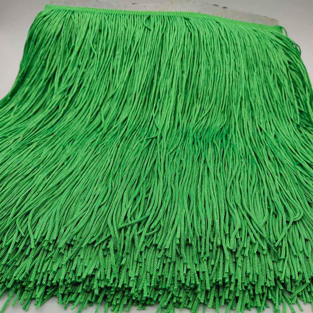 

Полиэстеровое кружево с бахромой для латиноамериканских танцев шириной 30 см - Аксессуар для одежды на заказ зелёный