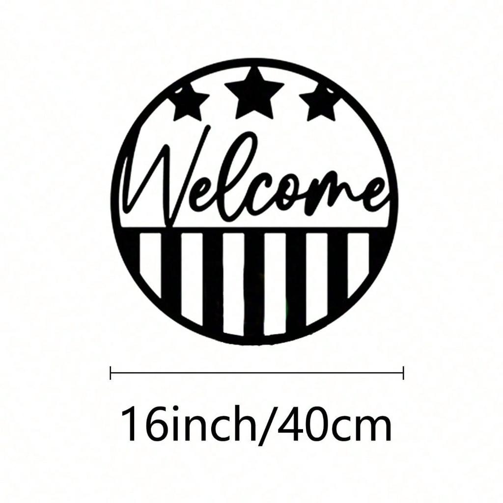 Patriotic Metal Wall Art Black White Farmhouse Decor Easy Install Gift