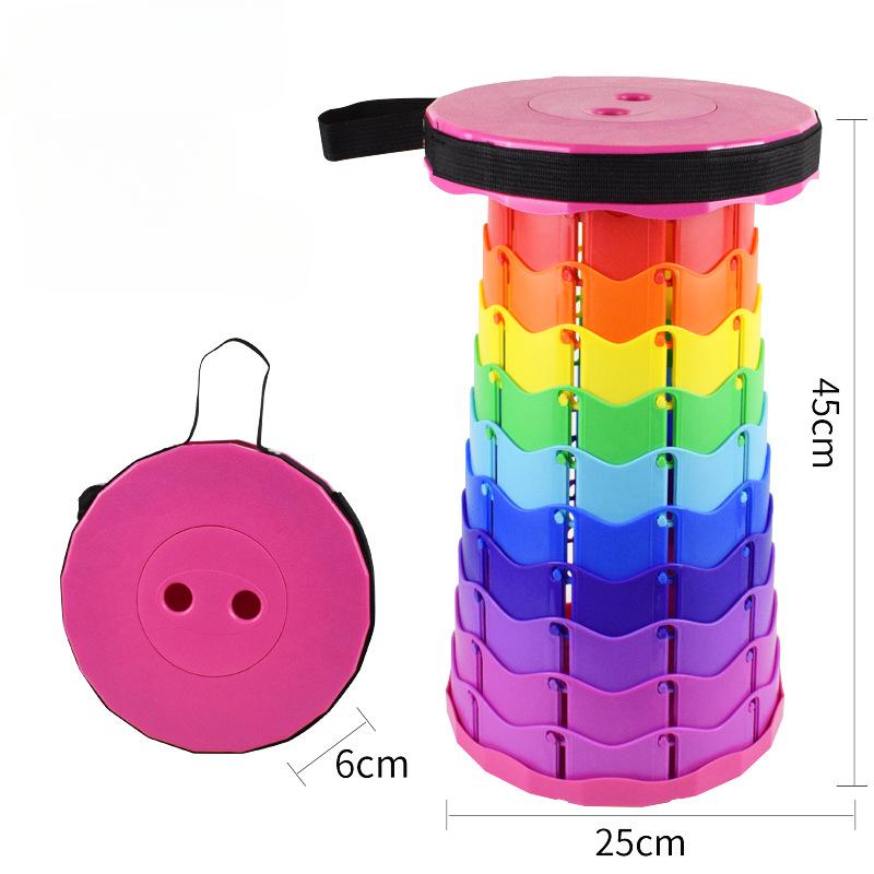 Outdoor travel telescopic stool, portable chair, adjustable telescopic stool, shoe - changing stool, telescopic folding stool fo