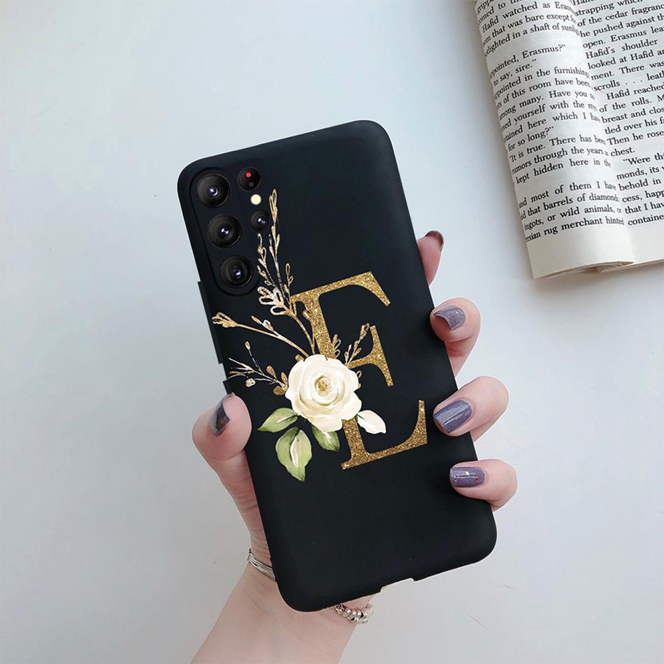 For Samsung S23 Ultra Case Stylish Letters Flower Soft Cover For Samsung Galaxy S23 Plus S23+ S23Ultra S 23 5G 2022 Fundas Case