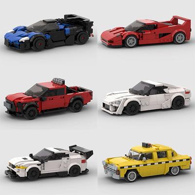 MOC Speed Sports Super Rennwagen Modell Bausteine Pickup Polizei Steine Stadt Rennfahrzeug SUV Technisches Rallye Sport Spielzeug