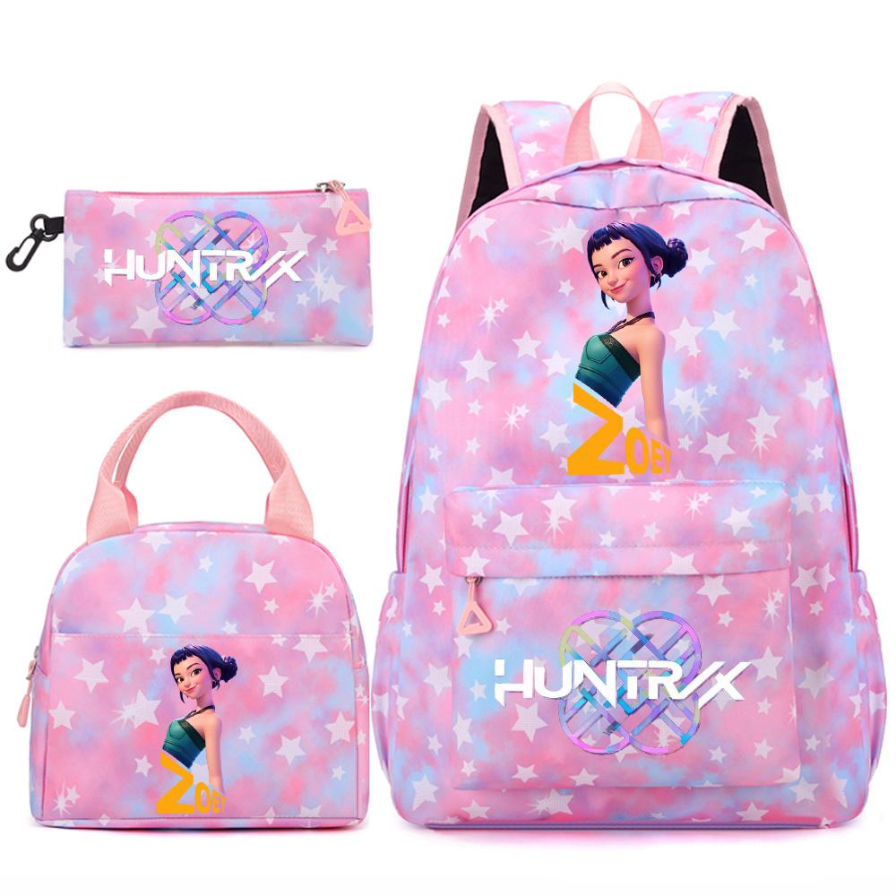 3Pcs/set Cute Kpop Printed Backpack Handbag Pencil Case for Teenger Student Girl Boy Schoolbag Kid Bookbag Large Capacity Travel Bag Gift Mochila