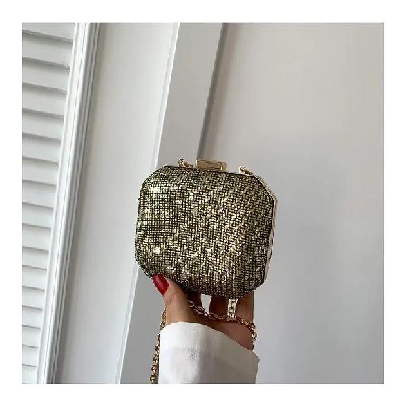 Damen Luxus Glänzende Diamant Abendtasche Kastenform Bankett Handtasche Damen Neu Strass Party Tasche Clutch
