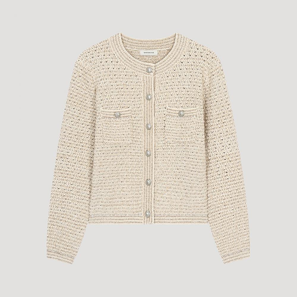

[She S miSS] Glitter Punching Button Cardigan SSkcdo11570 Be beige/55