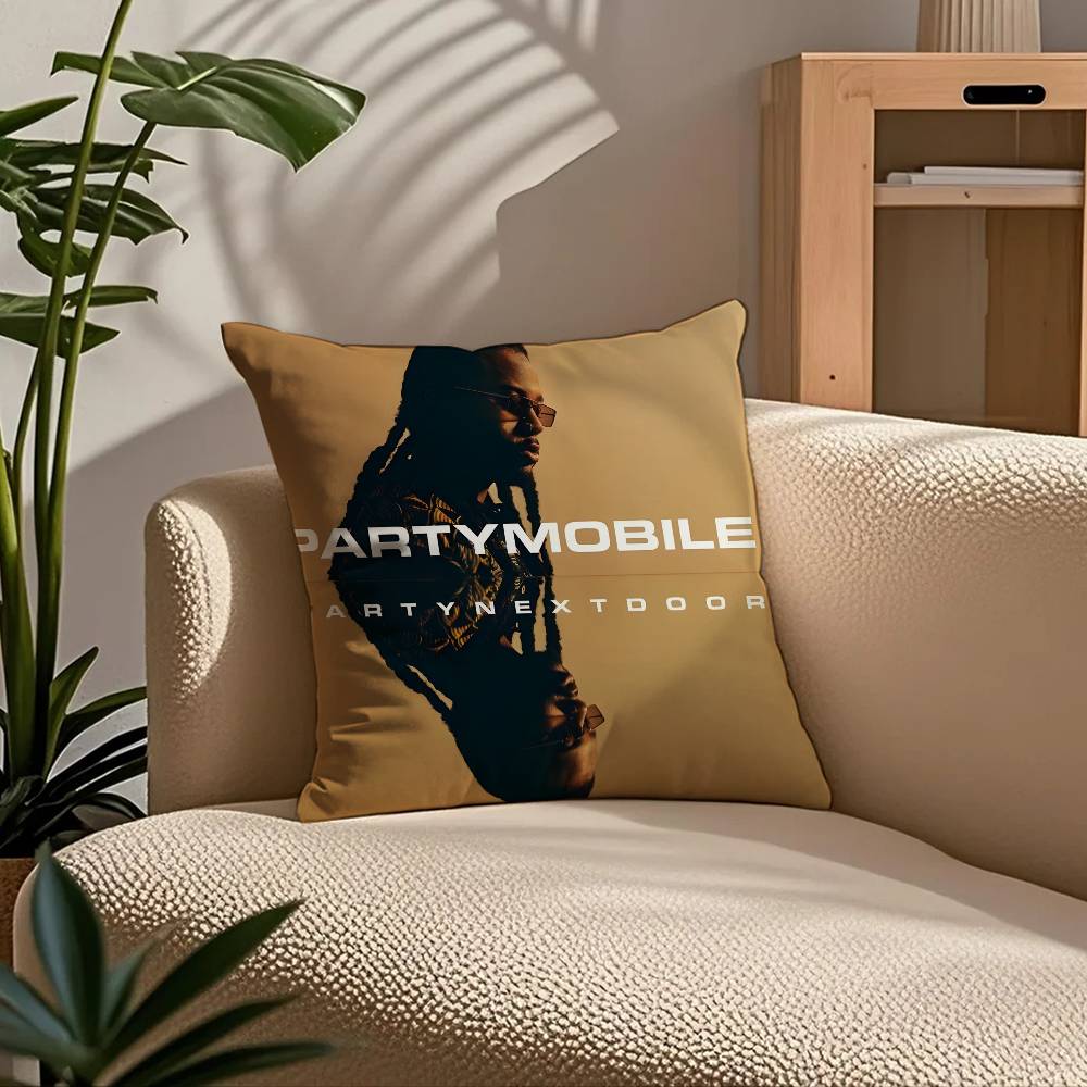 P-Partynextdoor Rapper Album Cover Pillow Case Comfort Sofa Bed Silky elegant Invisible zipper Custom Decorative cushion cover