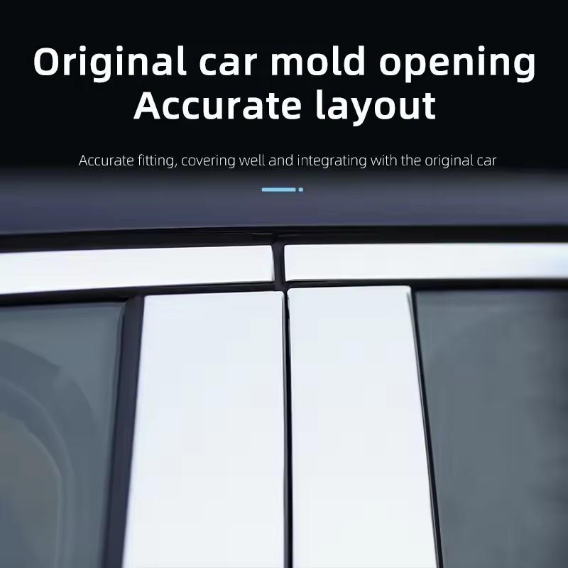 For Volkswagen Taos Touareg Teamont Atlas Pillar Stickers To Decorate Car Windows, Door Frames, and Covers In Bright Black 17-24