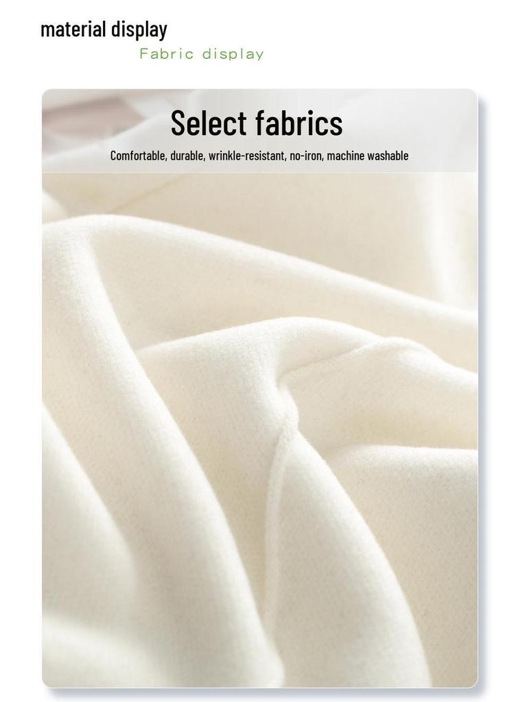 Beige Fleece-Lined Wide-Leg Woolen Pants for Women - New 2024 Autumn/Winter Collection