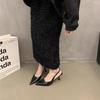 Fashion Hot Selling Women's Summer New Sexy Pointed Toe Simple Solid Color High Heels Leather Outdoor Casual Party Dress Women's Sandals