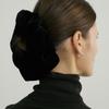 AVVINA PELLE Silk Velvet Scrunchie (L) - Black