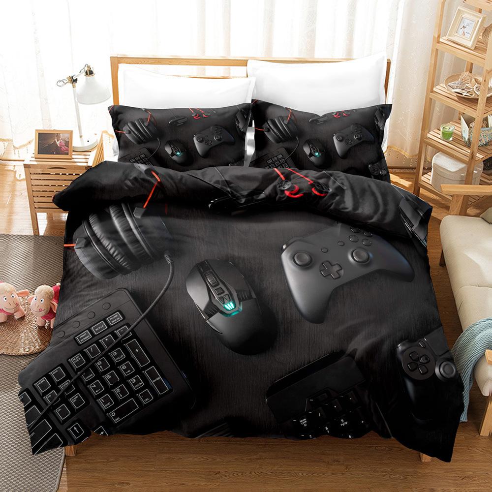 3D Digital Printing Three-Piece Quilt Cover Gamepad Three-Piece Set