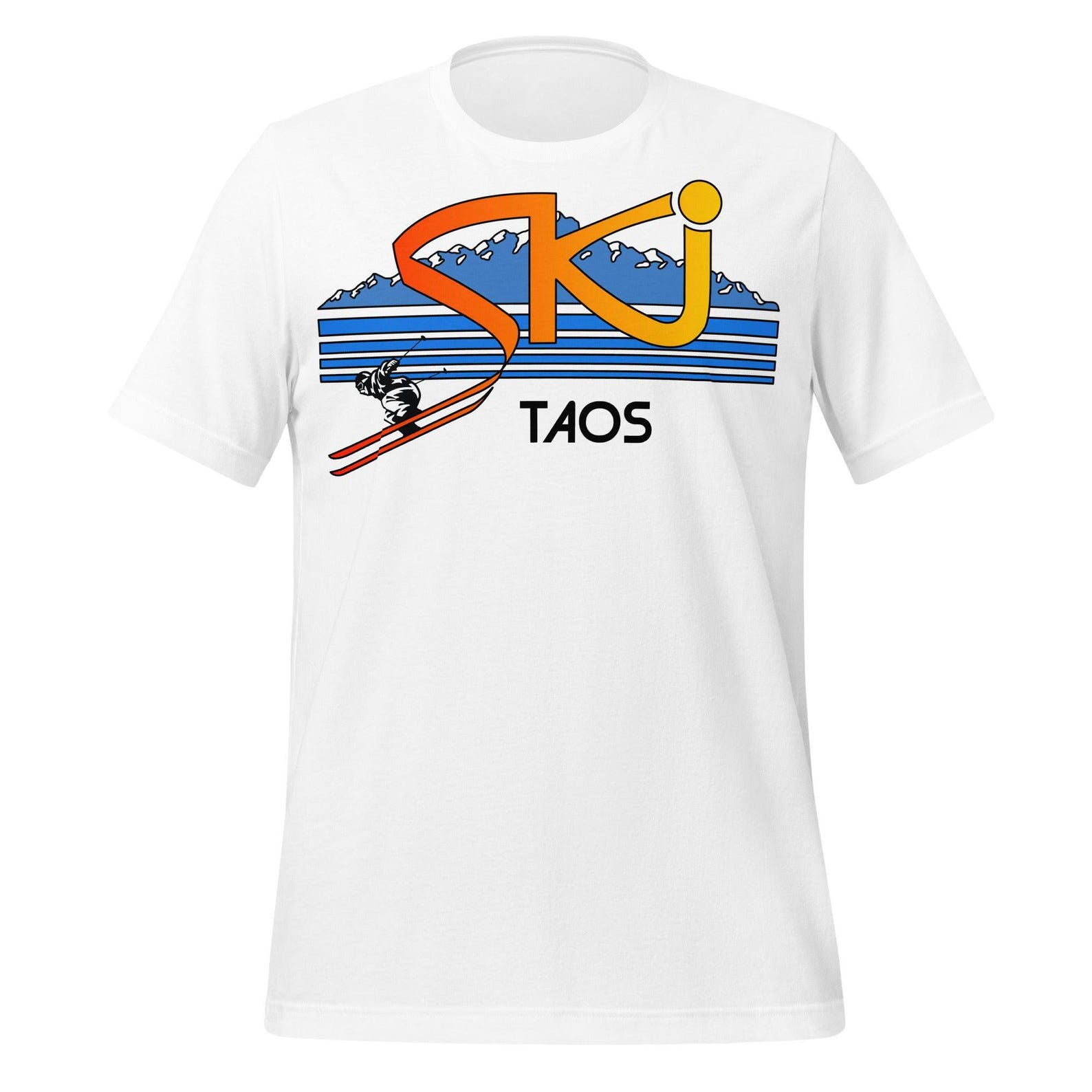 Taos New Mexico Ski T-Shirt, Retro Style (Unisex S-XXL) S