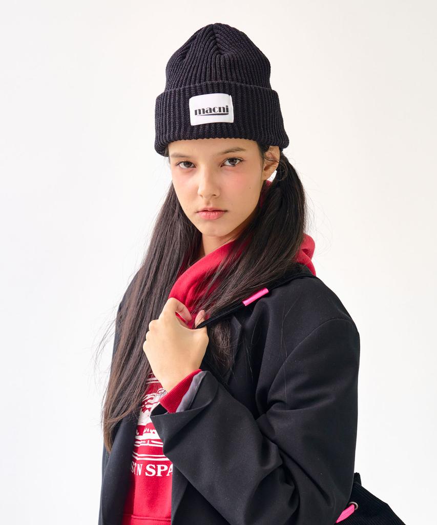 Makeuni Heavy Knit Beanie_Black