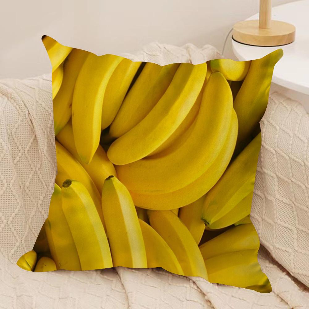 Fresh Food Anime Health Cushion Cover Silky Short Plush DoubleSided Printed Pillow Case for Sofa All Seasons Home Decor Gift