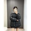 Womens Oversized Quilted Cotton Puffer Jacket With Hood Loose Fit Winter Warm Coat