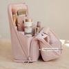 1pc Large Capacity Standing Cosmetic & Travel Organizer Case with Padded Fill - Heavy-Duty Nylon Makeup Brush Holder