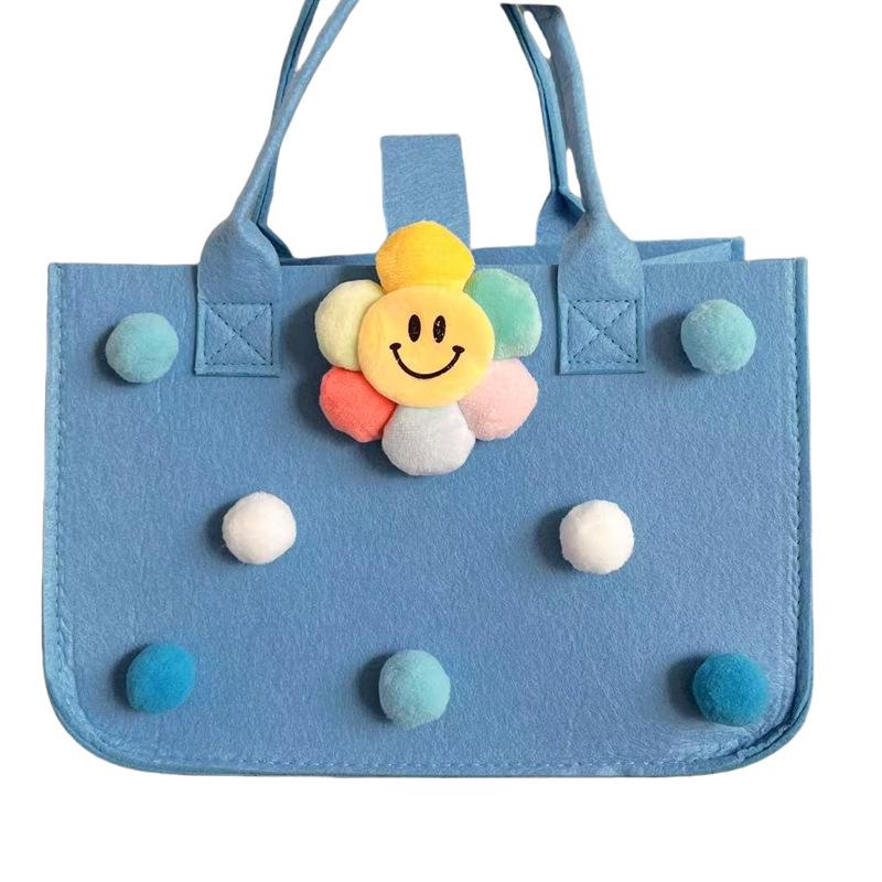 

Сумочка для мамочек из мультяшного фетра - Подарочная сумка для девочек и сумка для покупок Blue Sunflower; 30*20*18