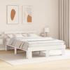 White Bed Frame with Headboard 140 x 200 cm Solid Pine Wood