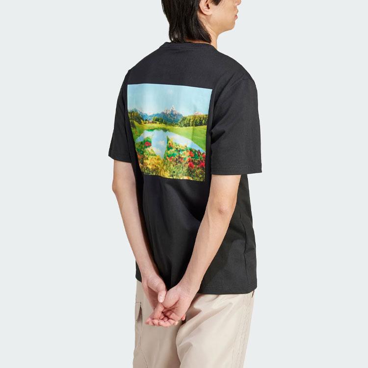 Adidas Originals Graphic Tee With Scenic Back Print Men Tops Black JF2852