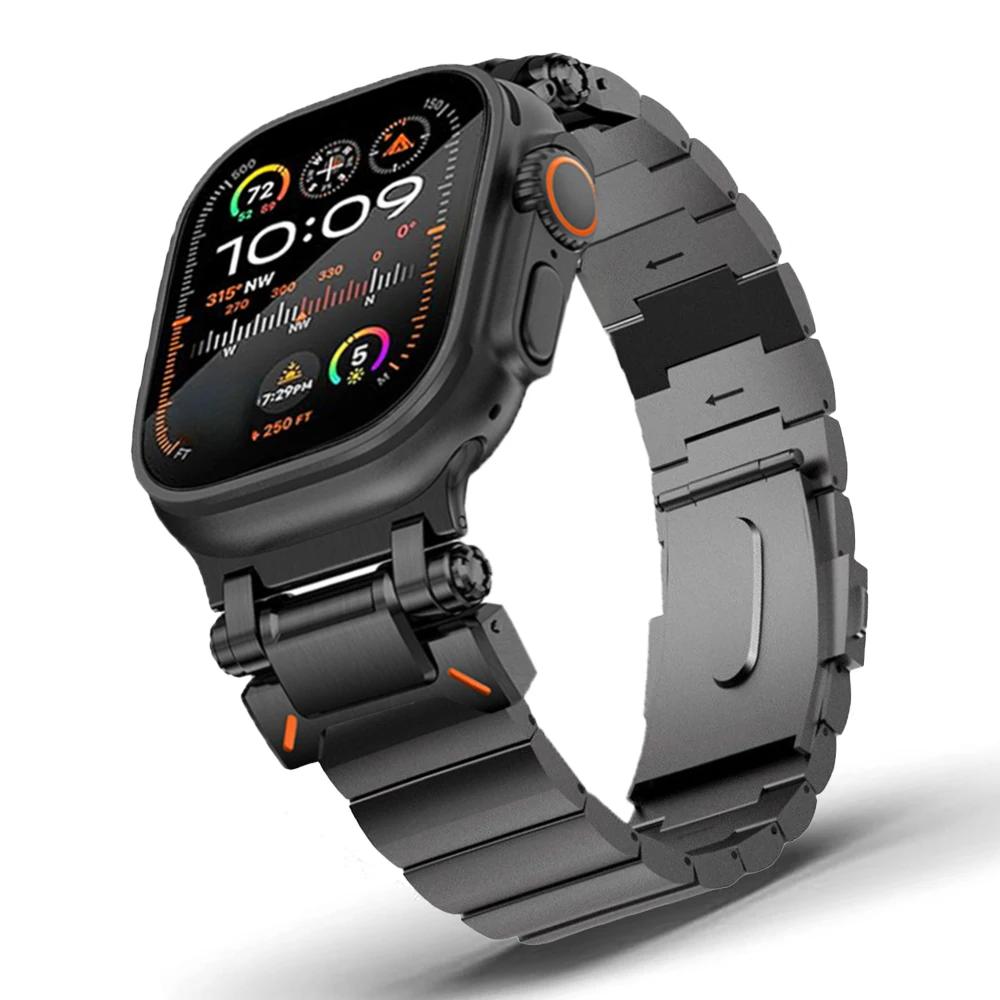 Titanium Bracelet for Apple Watch Series 10 46mm Ultra 2/1 49mm Metal Strap Correa for iwatch 9 8 7 45mm 6 5 4 SE 44mm Watchband