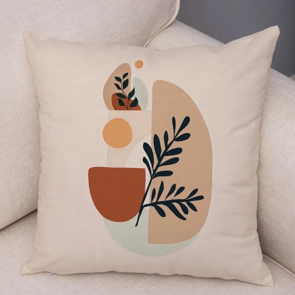 Nordic Style Plant Tree Cushion Cover Decor Geometric Abstract Modern Art Pillow Case for Sofa Home Super Soft Plush Pillowcase