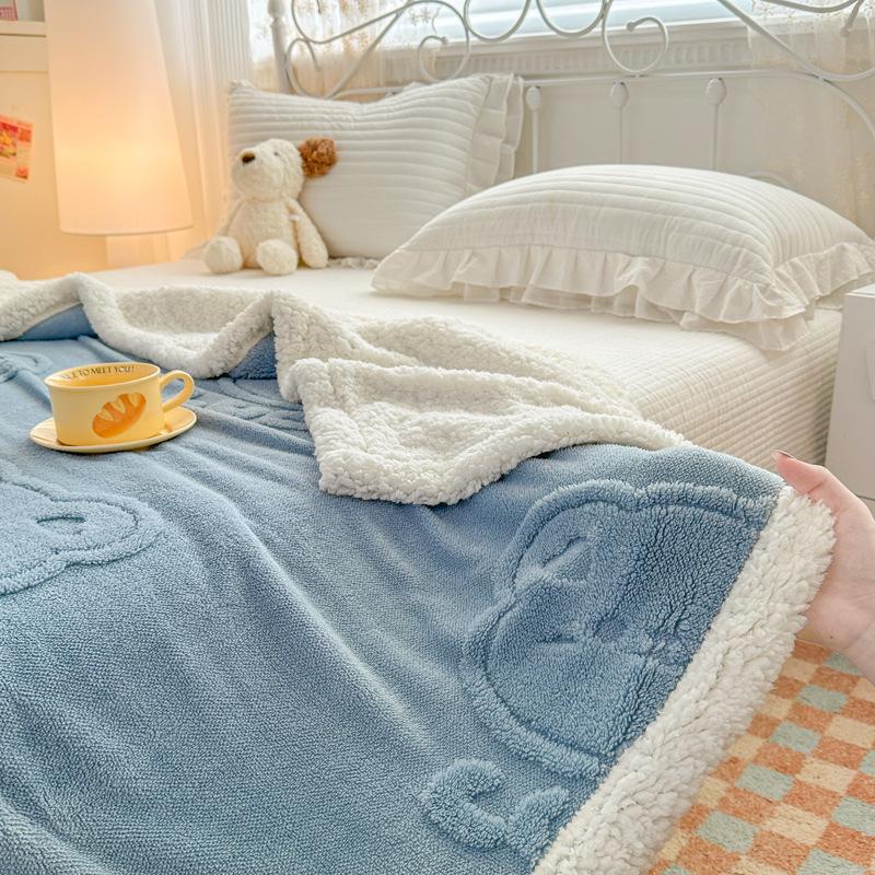 Thickened Double-Layer Taffy Lambswool Nap & Sofa Blanket