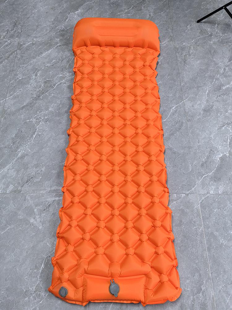 Ultralight Single Sleeping Pad with Pillow, Foot-Pump Inflatable Camping Mat, Moisture-Proof for Outdoor, Tent, or Car Use.