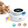 2 In 1 Smart Cat Automatic Feather Fun Ball Toy 5 Modes Electronic Interactive Pet Toys