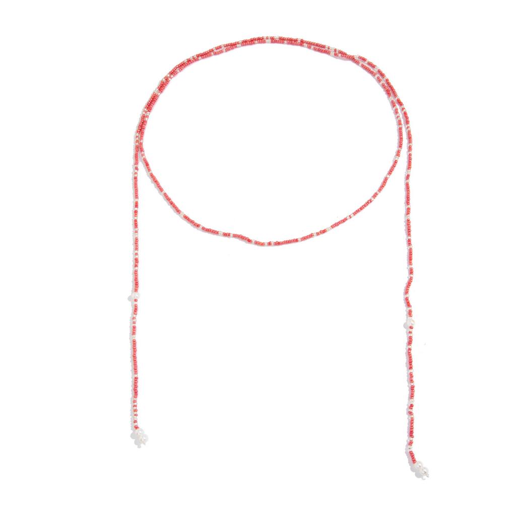 Vintage Beads Necklace Women Stackable Adjustable Sweater Chain Jewelry Accessories