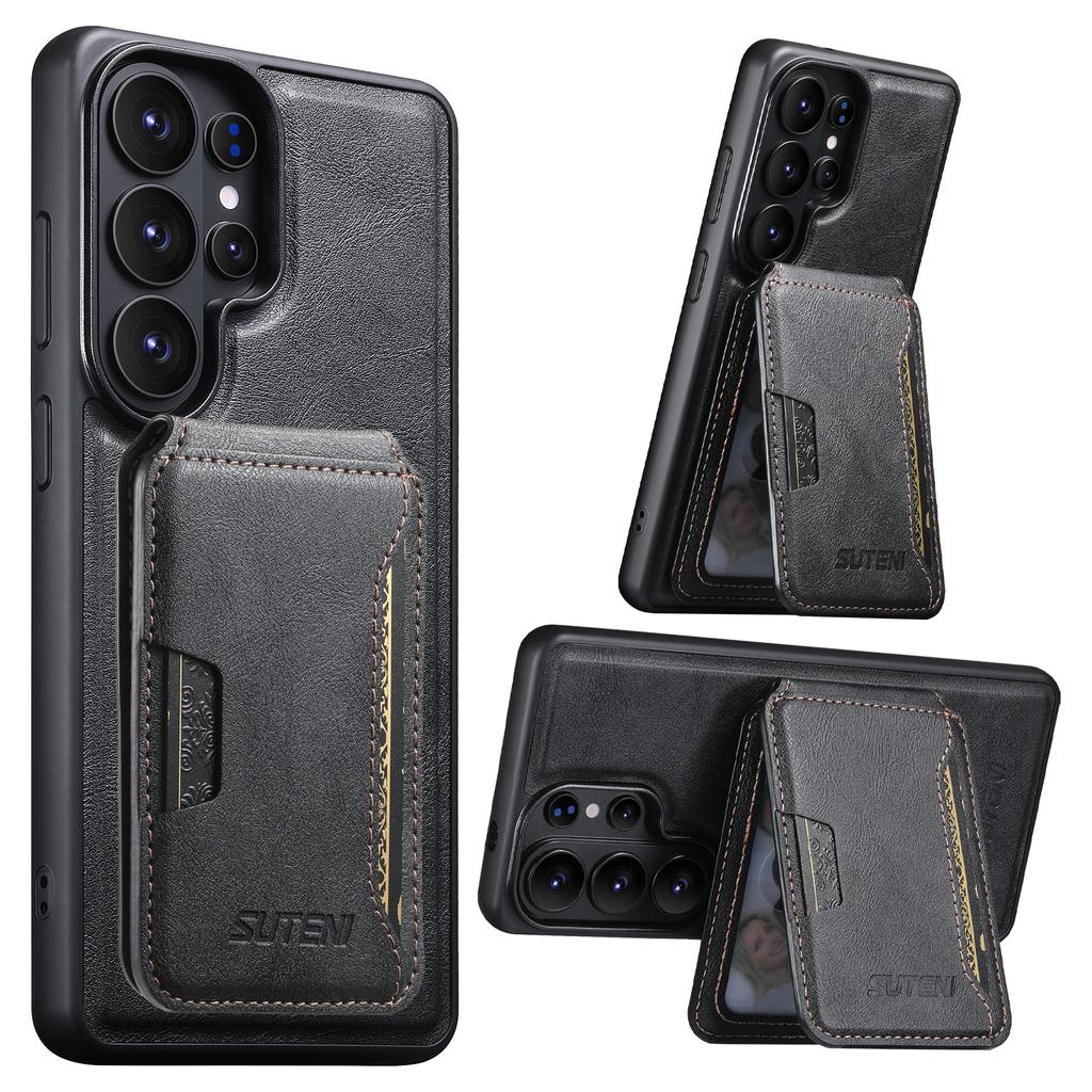 Luxury Leather Phone Case for Samsung Galaxy S26 Ultra S25 S24 S23 S22U Magnetic Attraction Detachable Card Holder Wallet Cover