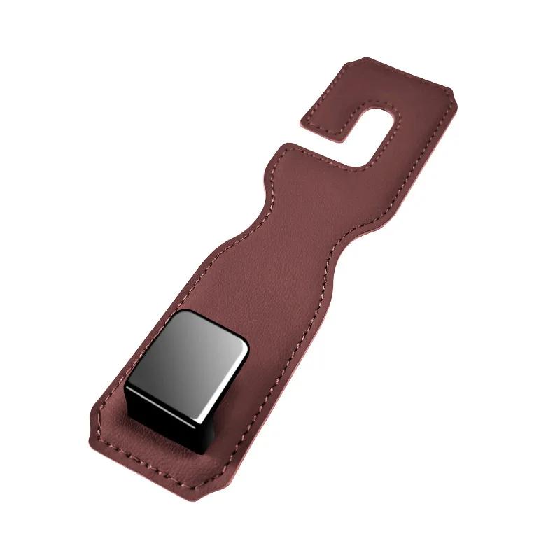 Hidden Car Back Seat Hook Headrest Suede Leather Soft Hanging Hook 20kg Load-Bearing Wear-Resistant Rear Row Hanger High Quality