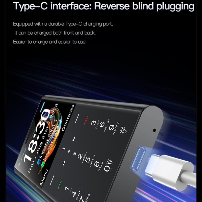 New I23 Elderly Feature Phone 1.77Inches 64MB RAM 64MB ROM FM Radio Flashlight Vibration Type-C 1400mAh Dual SIM Mini Card Small Mobile Phone