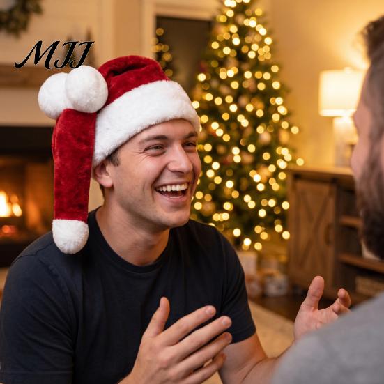 Divertenti Accessori per le Feste Cappello da Babbo Natale Animatronic Birichino per Adulti, Divertente Cappello Elettrico Mobile per Feste di Natale, Accessorio Rosso con Movimento per Natale