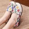 Women's Slip-On Flat Canvas Fisherman Shoes with Colorful Striped Pattern, Uppe Comfortable Casual Loafers for All-Day Wear