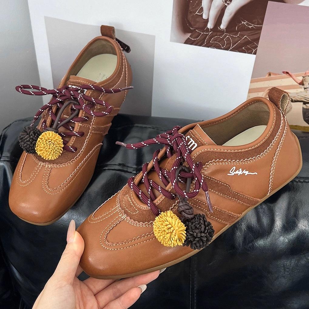 Leather Platform German Training Shoes Women's 2025 New Autumn Retro Sports and Leisure Shoes Are Not Tired of Versatile Forrest Gump Shoes