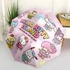 1pc Hello Kitty Island Museum & Cafe in Jeju Automatic Opening Umbrella - Portable Three-Fold Design with 8-Bone Iron Frame, Perfect for Fans, Travele