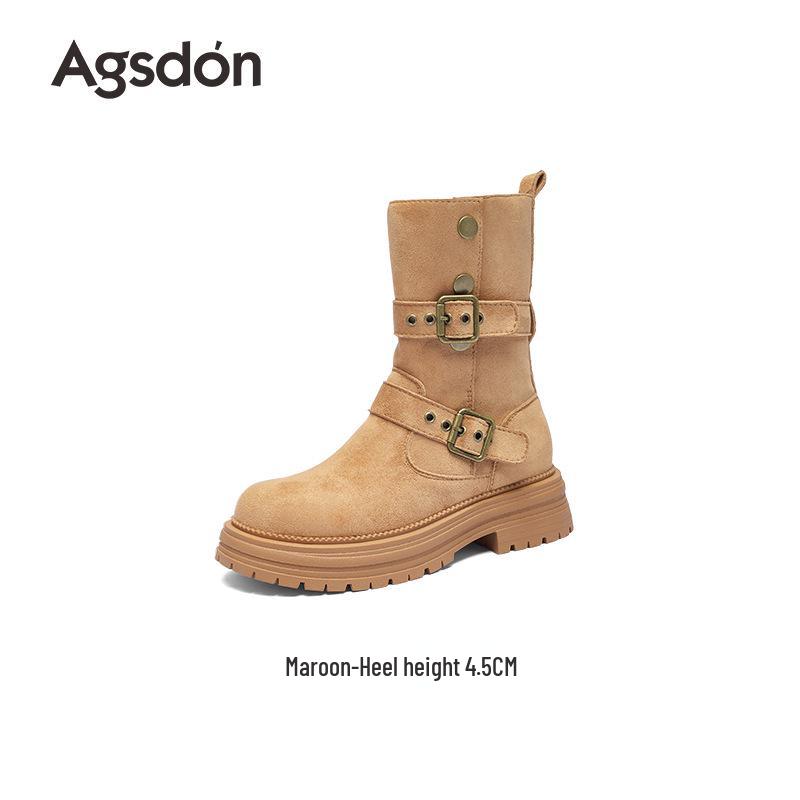 Augusden Women's Vintage Brown Mid-Calf Knight Boots (2025)