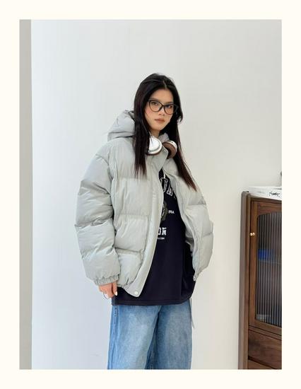 Winter Korean Style Loose Plus Size Casual Padded Cotton Hooded Jacket