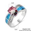 Temperament European and American Oval Two Tone Tourmaline Personalized Ring