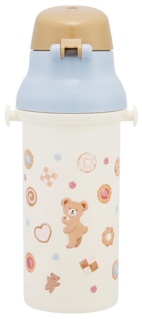 Skater Water Sugar Dishwasher Made In Children's Bottle, Bear, 480ml, Plastic, One-Push Open/Close, Safe, Japan, PSB5SAN-A