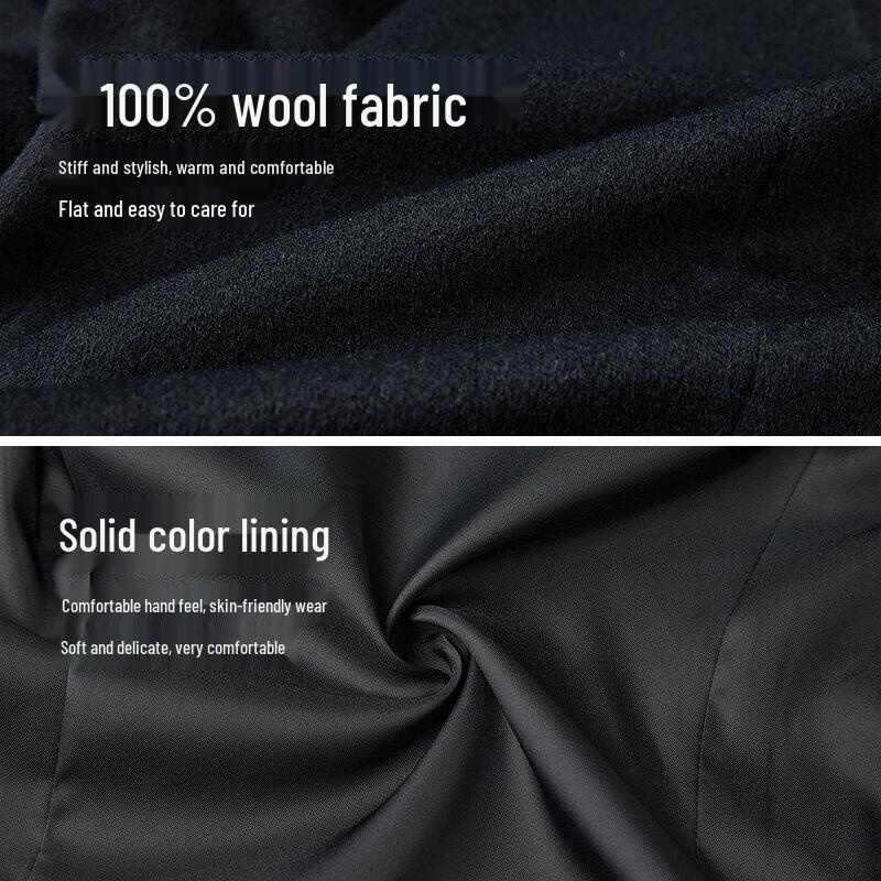 HLA Herren Klassischer Business-Übermantel aus reiner Wolle