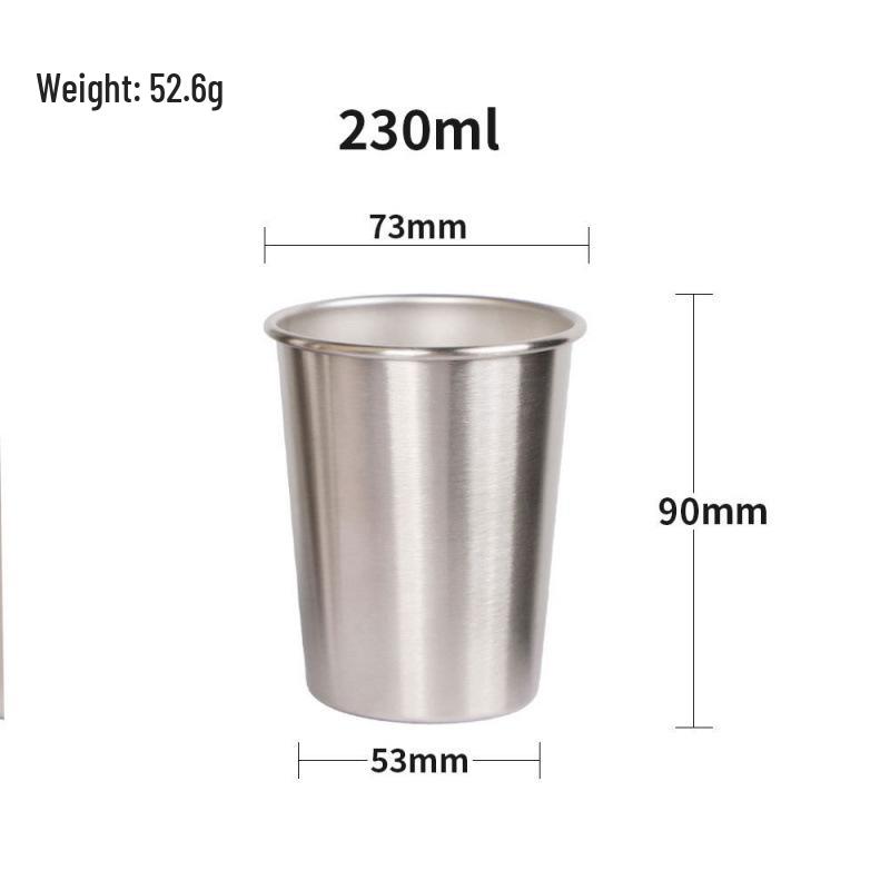Yitu Industrial-Style Stainless Steel 304 Beer Cup, Rolled Edge, Single Layer Camping Cold Drink Cup