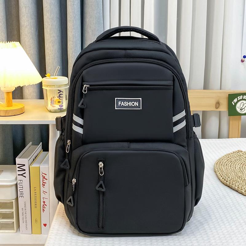 

School bag new large-capacity casual backpack versatile primary and secondary school students reduce the burden backpack male and female чёрный